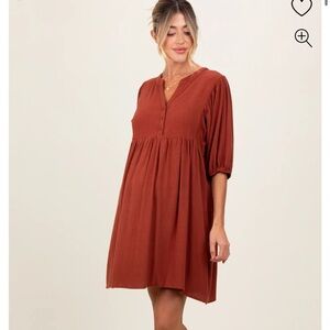 Ruse Button Up Split Neck Maternity Dress